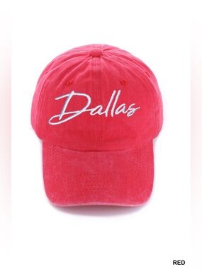 Zenana WASHED EMBROIDERED CITY CAPS HATS